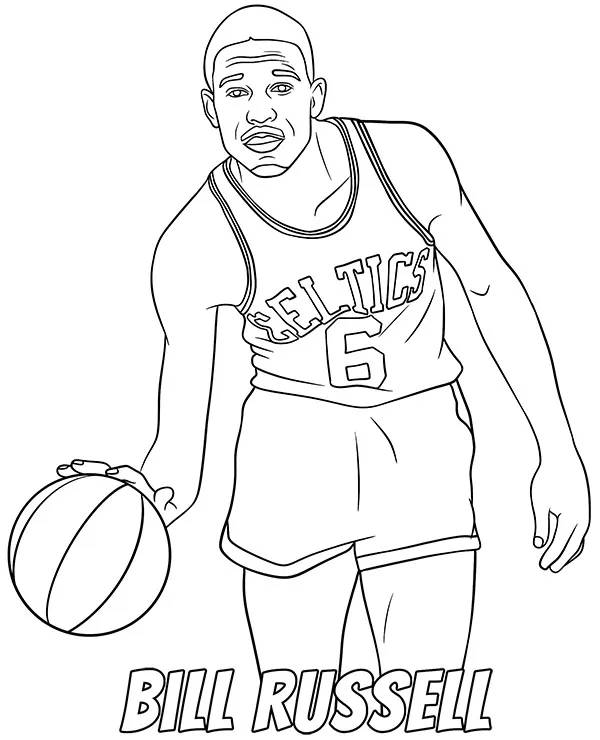 Bill Russell kolorowanka koszykarz
