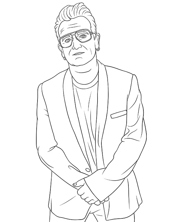 Bono kolorowanka piosenkarz