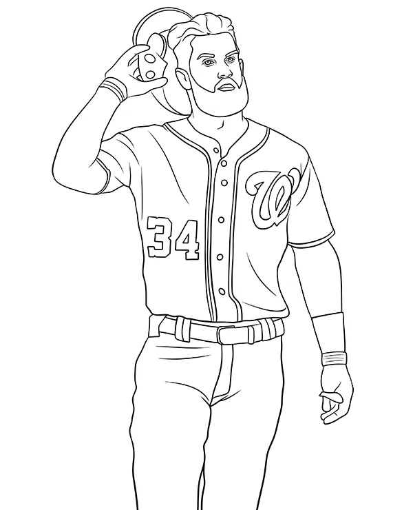 Bryce Harper kolorowanka baseball