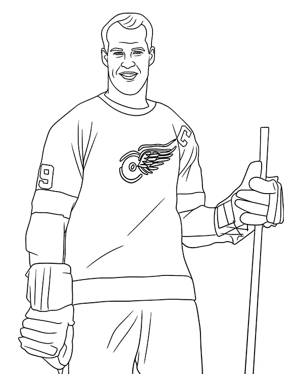 Gordie Howe kolorowanka NHL