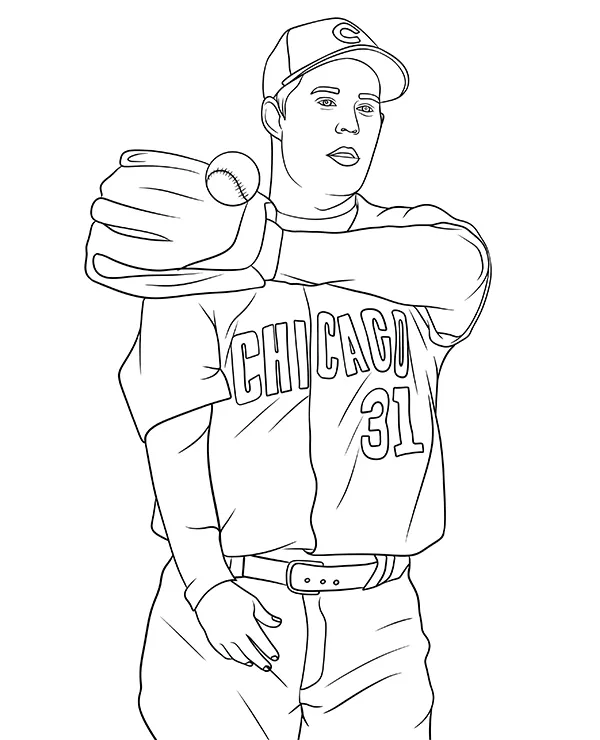 Greg Maddux kolorowanka baseball