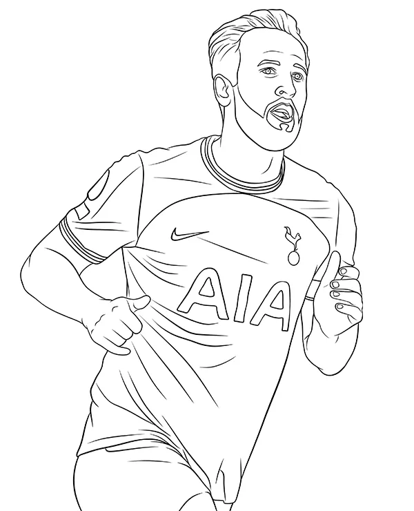 Harry Kane kolorowanka pilkarz