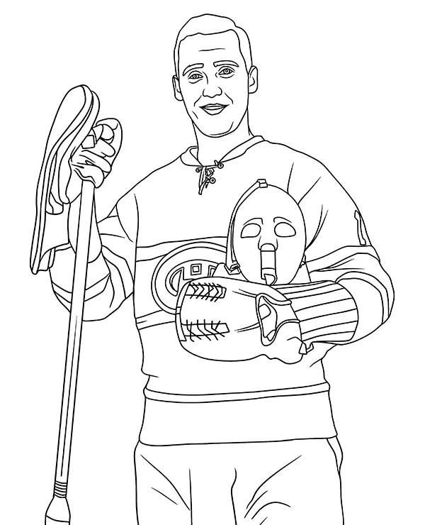 Jacques Plante kolorowanka NHL