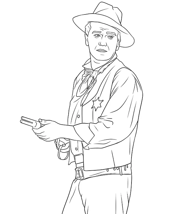 John Wayne kolorowanka kowboj