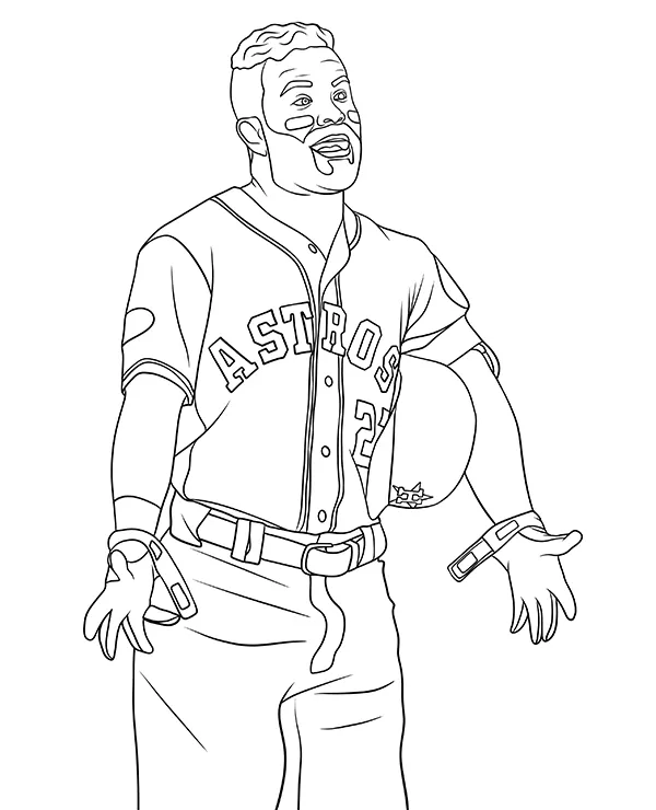 Jose Altuve kolorowanka baseball