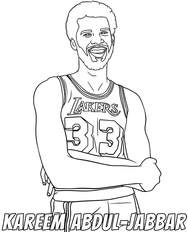 Kareem Abdul Jabbar kolorowanka koszykarz