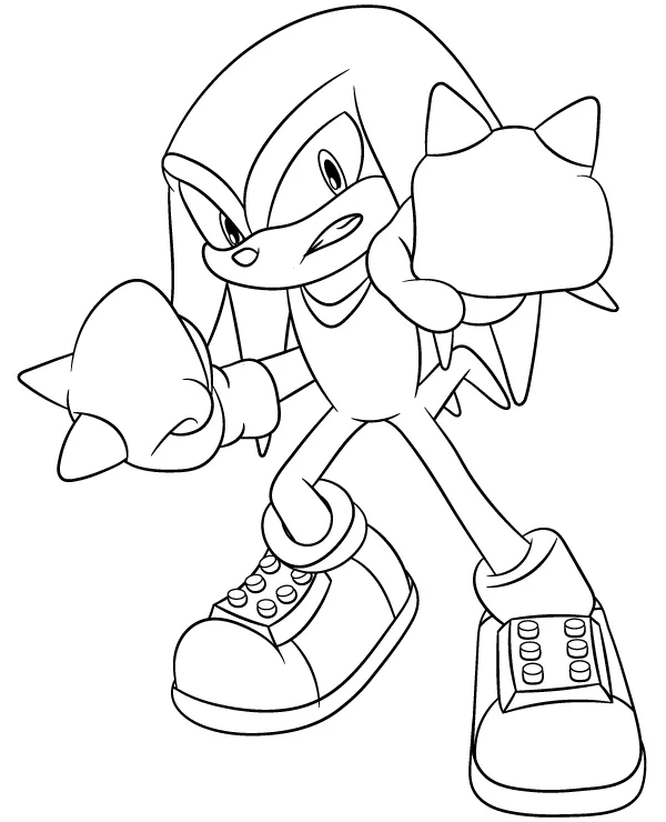 Knuckles kolorowanka do druku
