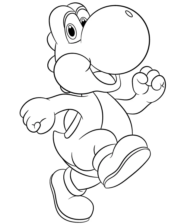 Mario z yoshi kolorowanka