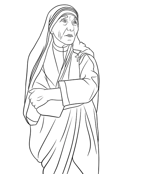 Matka teresa kolorowanka
