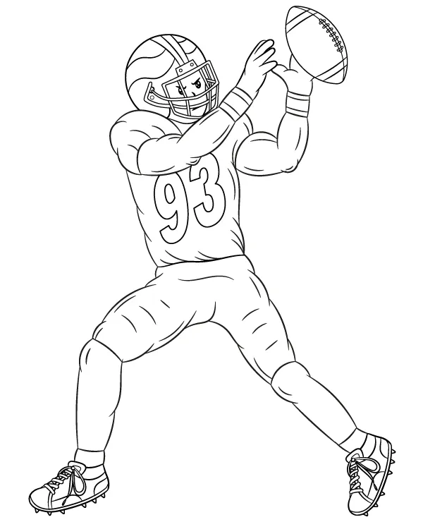 NFL futbolista lapie pilke kolorowanka
