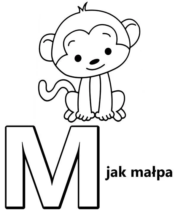 alfabet m jak malpa