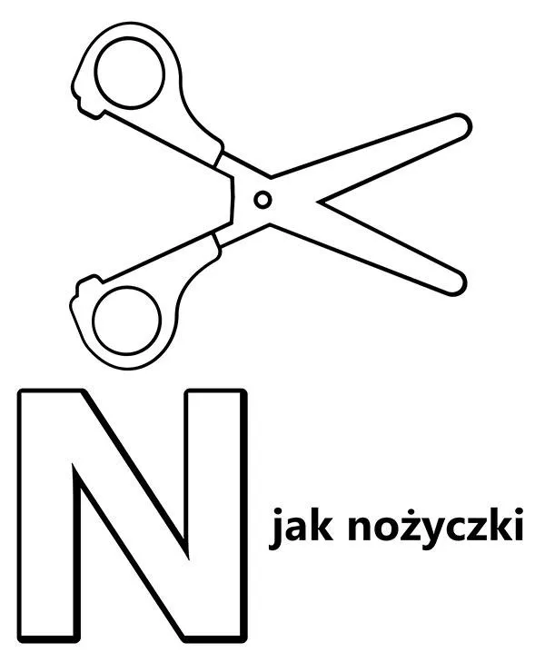 alfabet n jak nozyczki