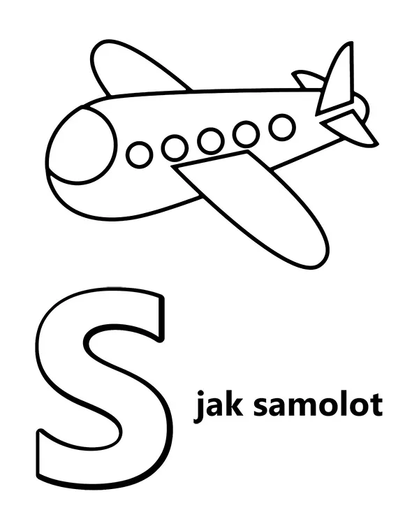 alfabet s jak samolot