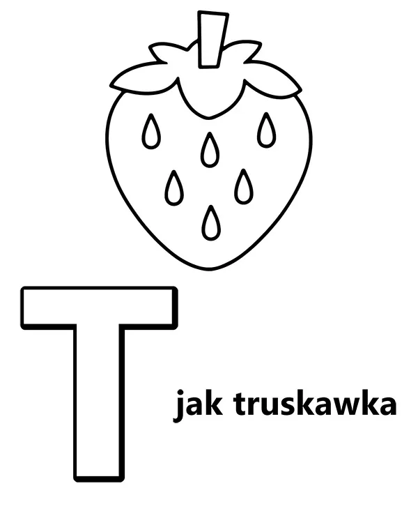 alfabet t jak truskawka