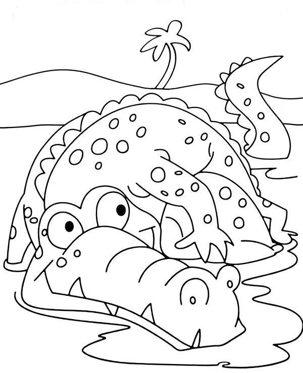 aligator kreskowkowy kolorowanka zwierzeta ameryki polnocnej