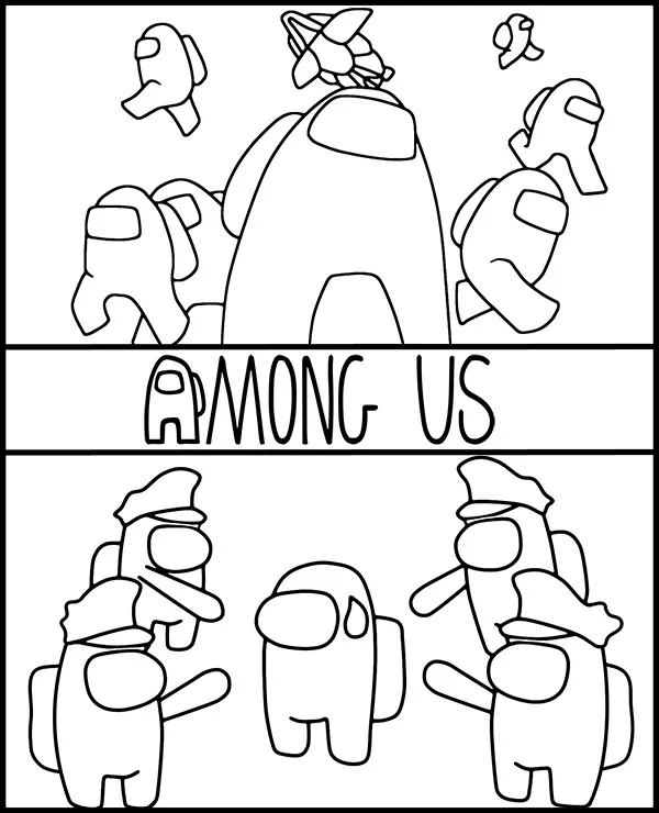 among us kolorowanka podwojna chaos