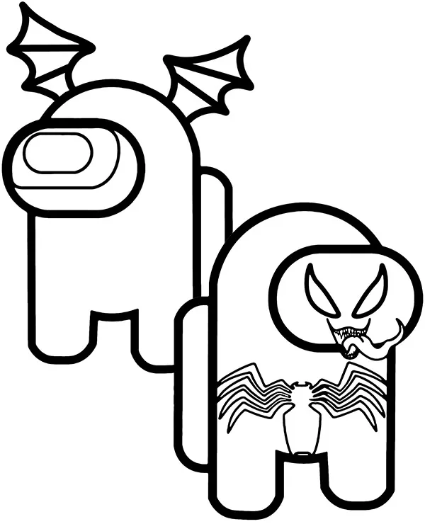 among us kolorowanka venom batman
