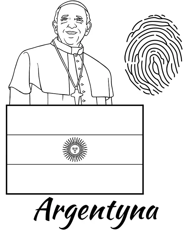 argentyna flaga papiez kolorowanka