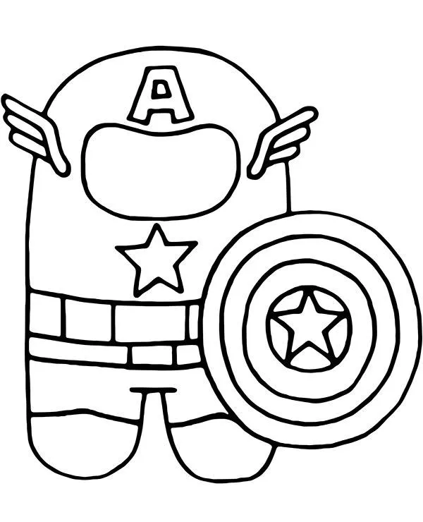 avengers malowanki among us kapitan ameryka