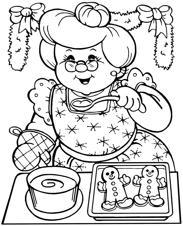 babcia w kuchni kolorowanka