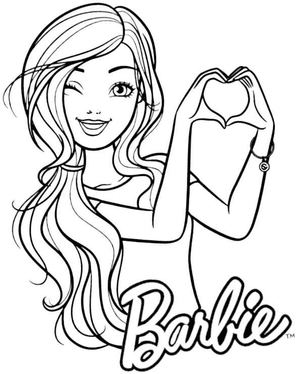 barbie kolorowanka oczko serce
