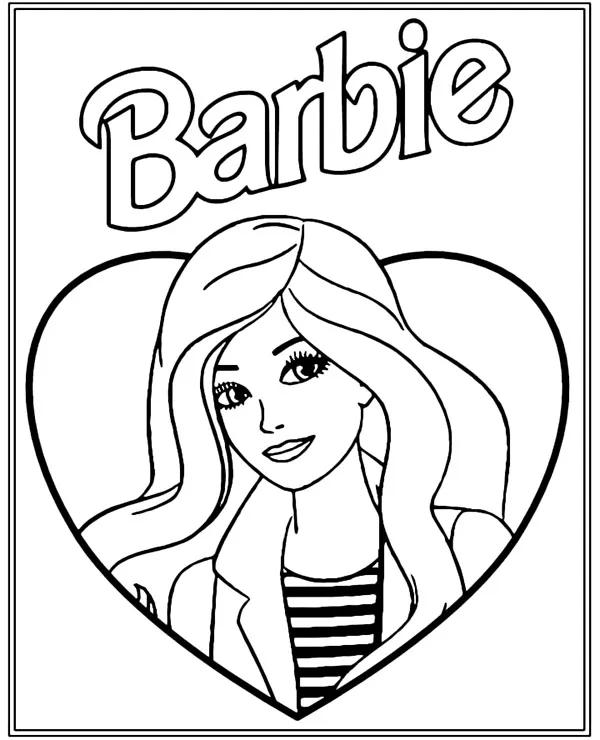 barbie kolorowanka portret serce