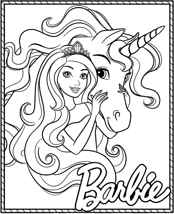 barbie kolorowanka z jednorozcem