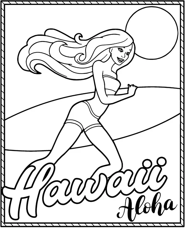 barbie kolorowanki hawaje