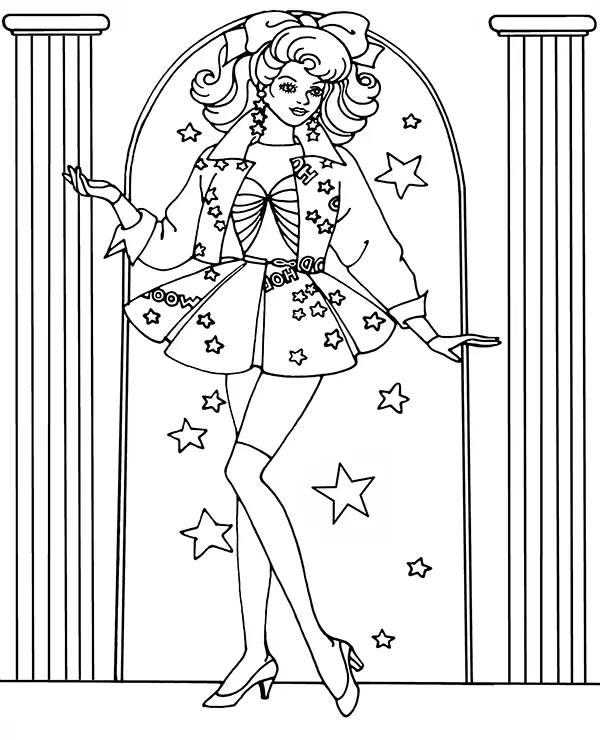 barbie retro hollywood kolorowanka