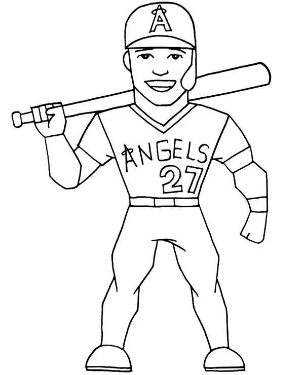 baseball kolorowanka mike trout
