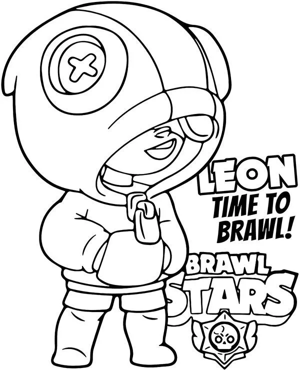 brawl stars kolorowanki z leonem