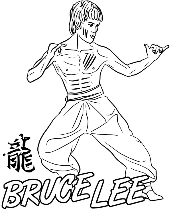 bruce lee aktor kolorowanka do druku
