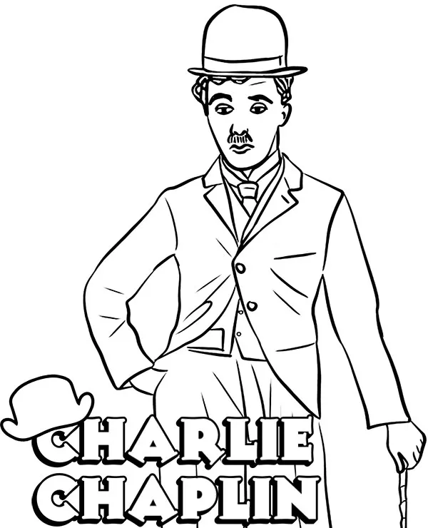 charlie chaplin aktor kolorowanka do druku