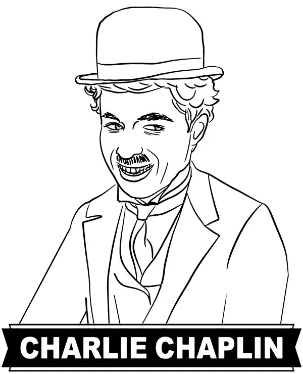 charlie chaplin aktor kolorowanka do wydruku
