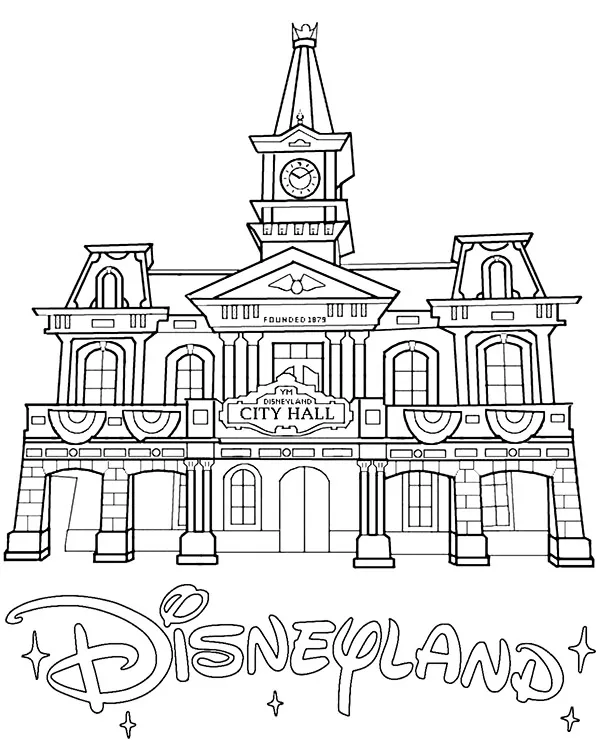 city hall kolorowanka disneyland