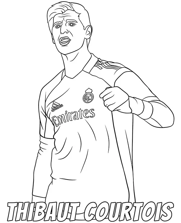 courtois thibaut pilka nozna kolorowanka