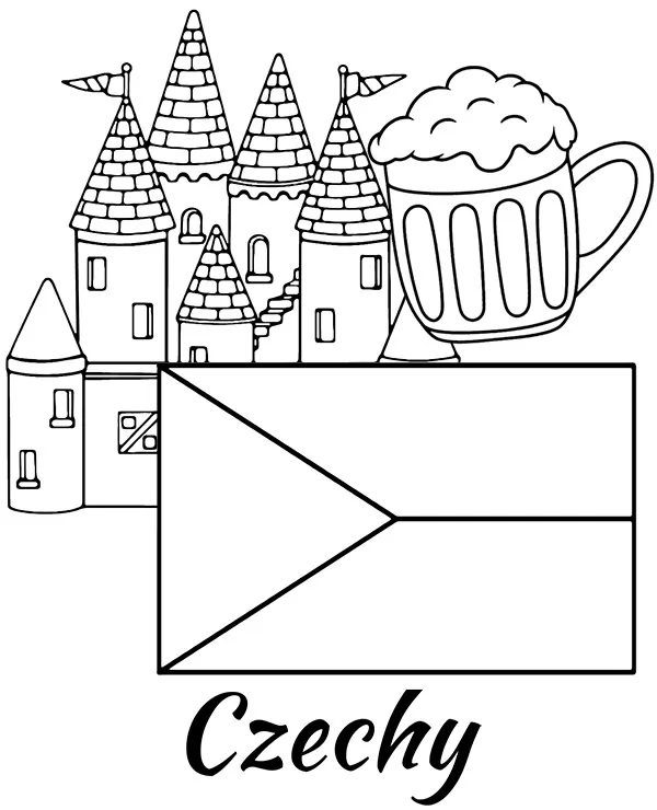 czechy flaga kolorowanka