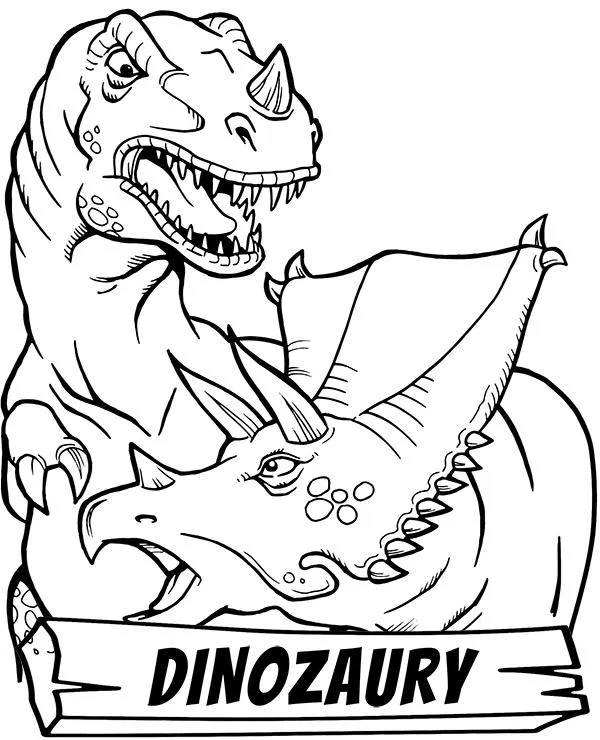 dinozaury kolorowanki t rex i triceratops