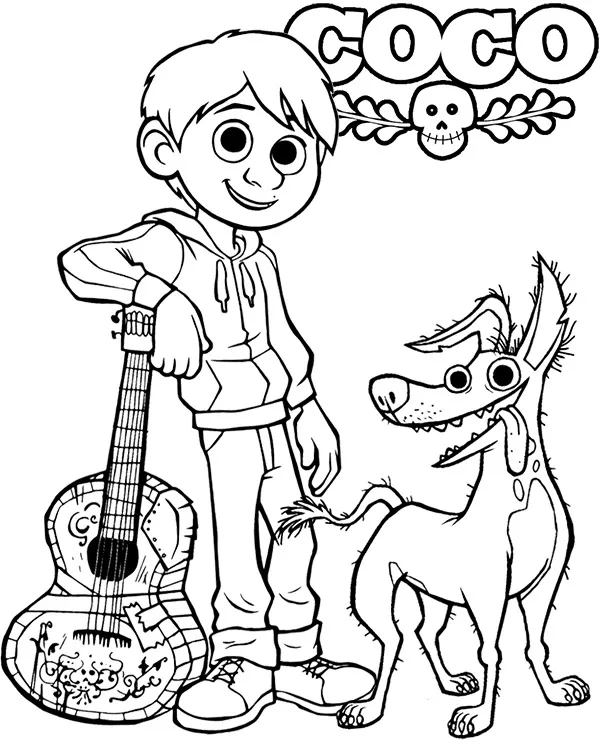 disney kolorowanki coco miguel i dante