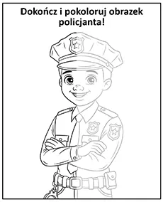 dokoncz pokoloruj obrazek policjanta mobile