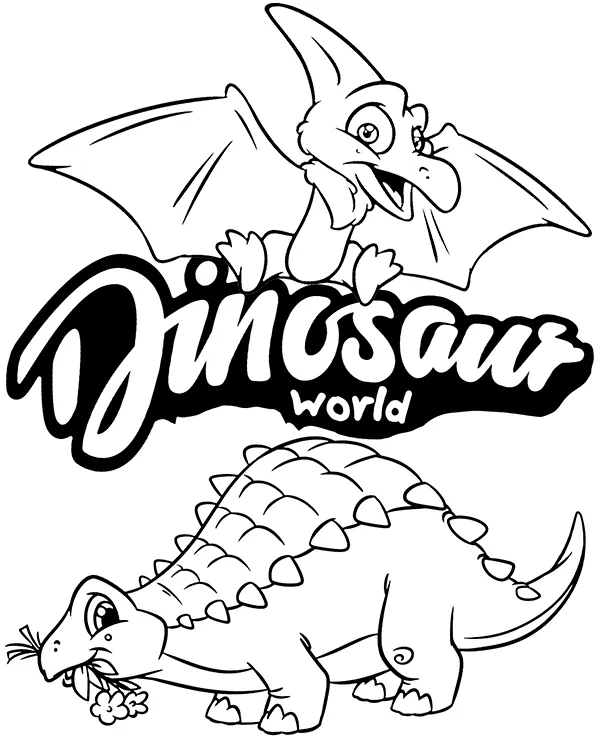 dwa dinozaury kolorowanka dla dziecka