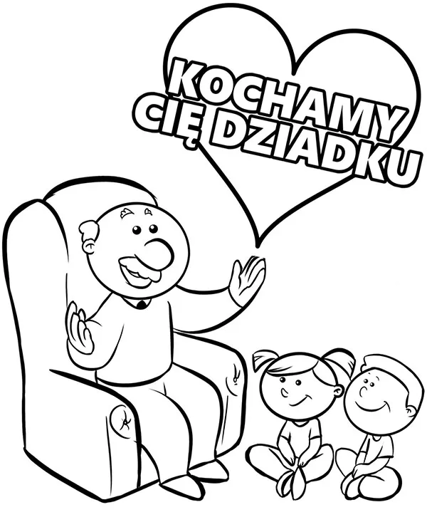 dzien dziadka kartka kolorowanka wnuki