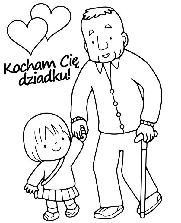 dzien dziadka kolorowanka kocham cie