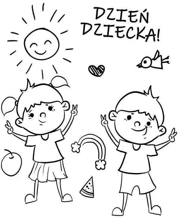 dzien dziecka kolorowanka dzieciaki