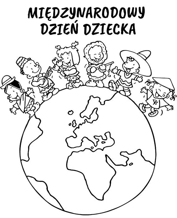 dzien dziecka kolorowanka planeta