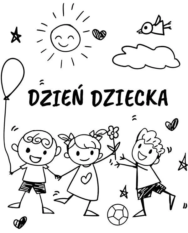 dzien dziecka kolorowanka rysunkowa