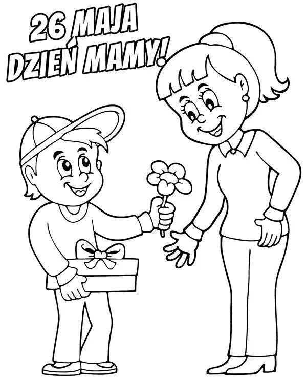 dzien mamy kolorowanka mama synek