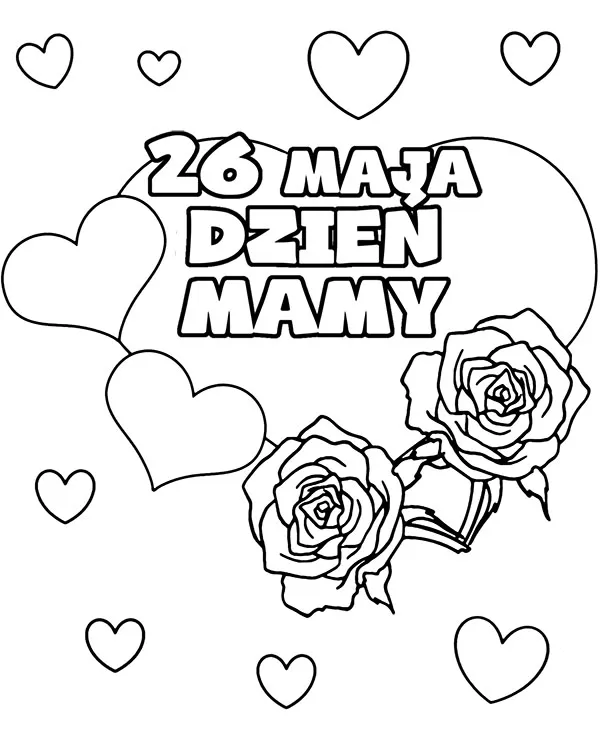 dzien matki kartka kolorowanka kwiaty