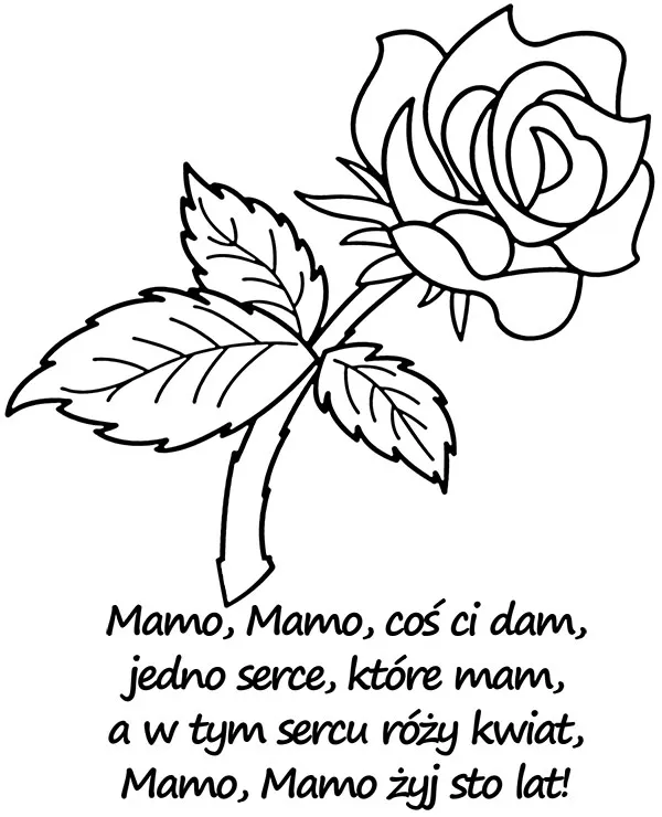dzien matki kartka kolorowanka roza