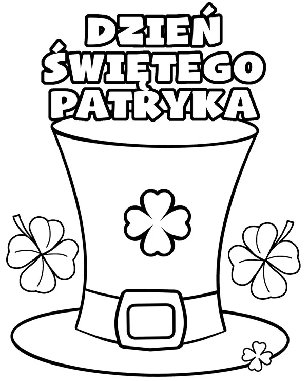 dzien swietego patryka kartka kolorowanka kapelusz